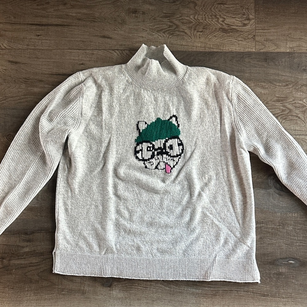 LOFT Light Gray Frenchie Sweater